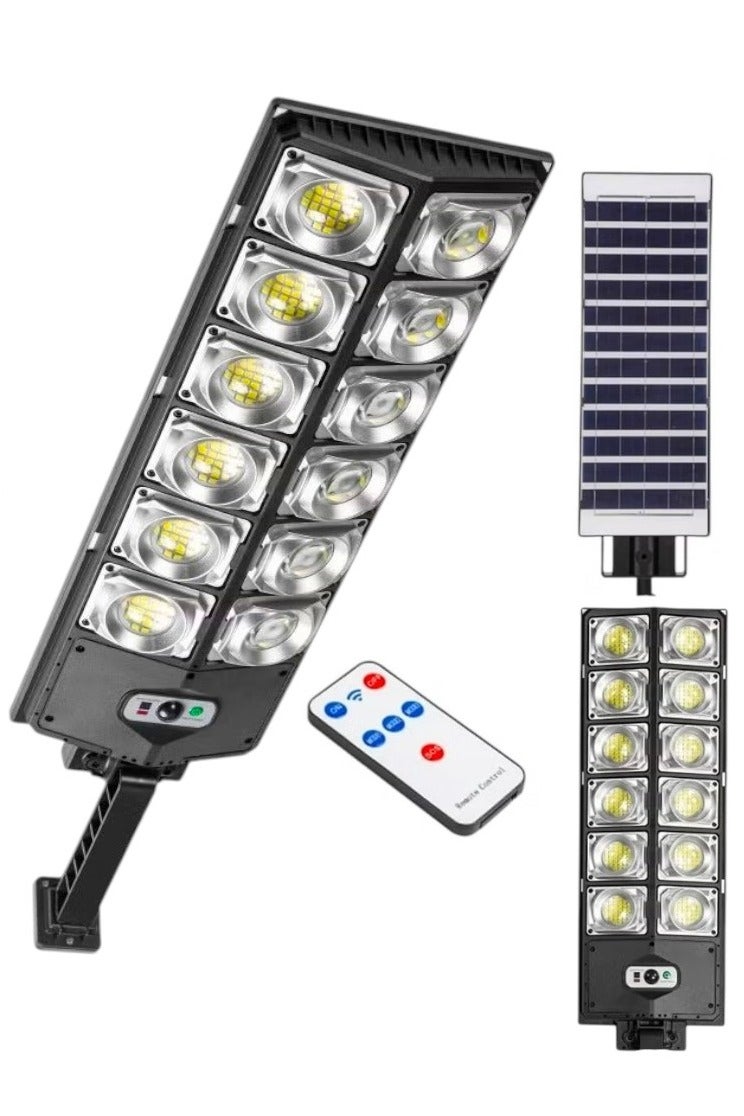 سولار ضوء الشارع بالطاقة الشمسية IP65 من الغسق إلى الفجر في الهواء الطلق مع جهاز تحكم عن بعد مقاوم للماء مثالي لوقوف السيارات وساحة المرآب والحديقة الرائعة - Image 1