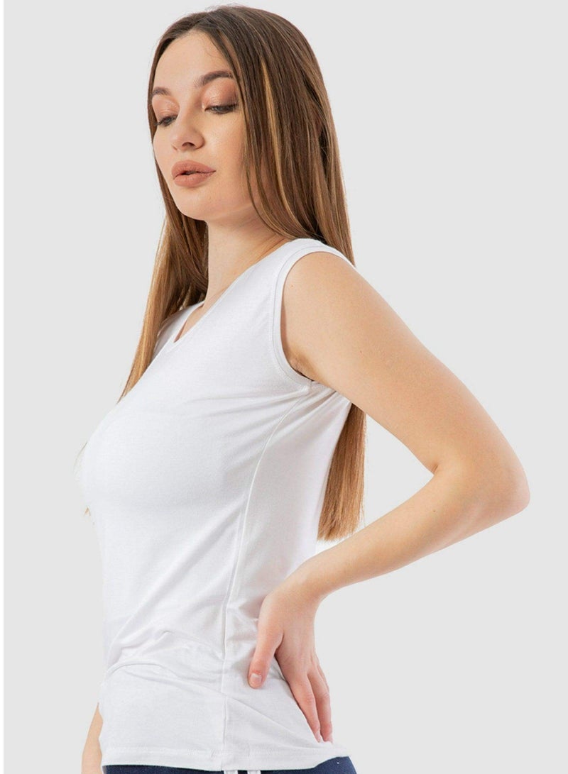 ROYAL  TEX Cotton Sleeveless Crew Neck Body Line Top For Women  - Image 2