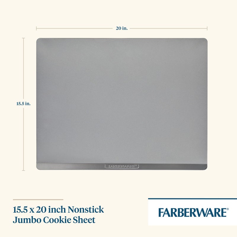 Farberware صينية خبز بسكويت غير لاصقة من فاربر وير معزولة، 15.5" × 20"، رمادي فاتح - Image 2