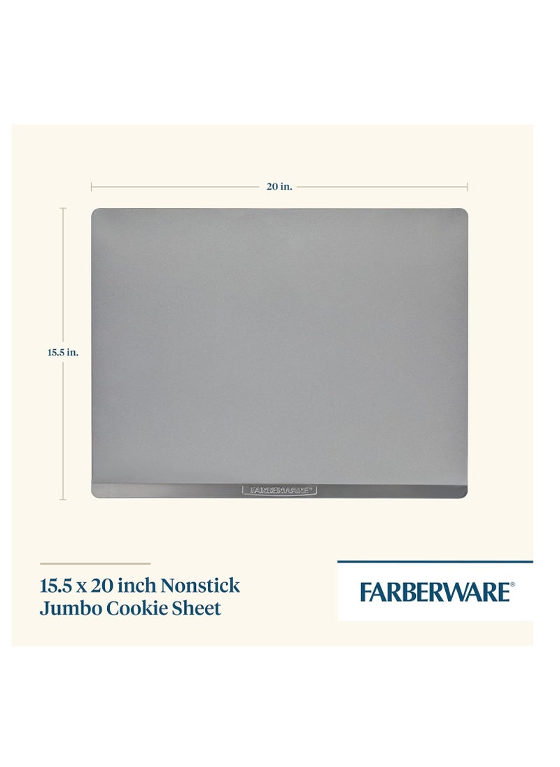 Farberware - Farberware Insulated Bakeware Nonstick Cookie Baking Sheet, 15.5" x 20", Light Gray - Image 1