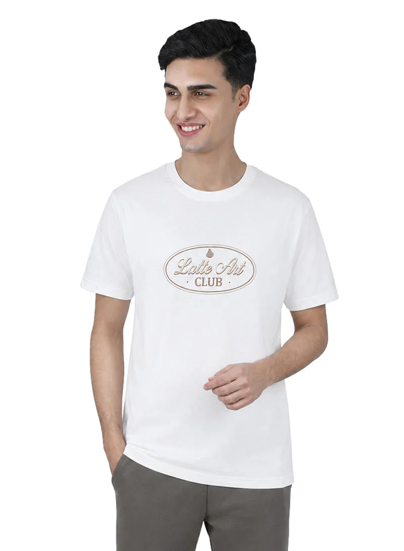 Men’s Slim Cotton Crew Neck Message Print Tee