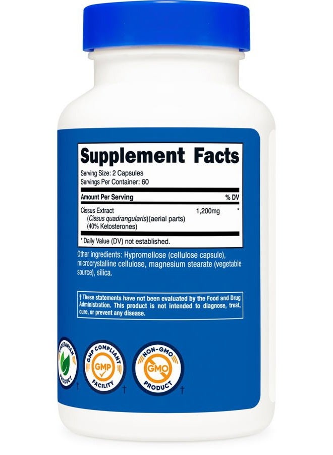 Nutricost Cissus Quadrangularis (1200mg) 120 Capsules - 60 Servings, Gluten Free, Non-GMO, and Vegetarian Friendly - Image 5