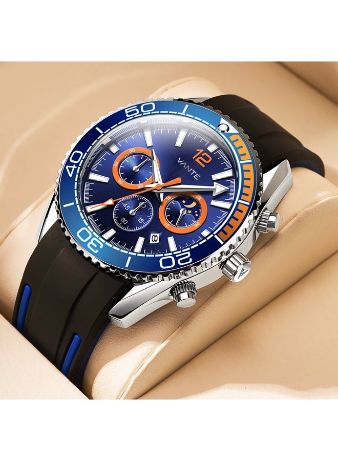 VOGUE VENUE VANTE Series Men's Sport Chronograph Watch with Blue & Orange Accents by VOGUE VENUE-VNT009 - Image 3