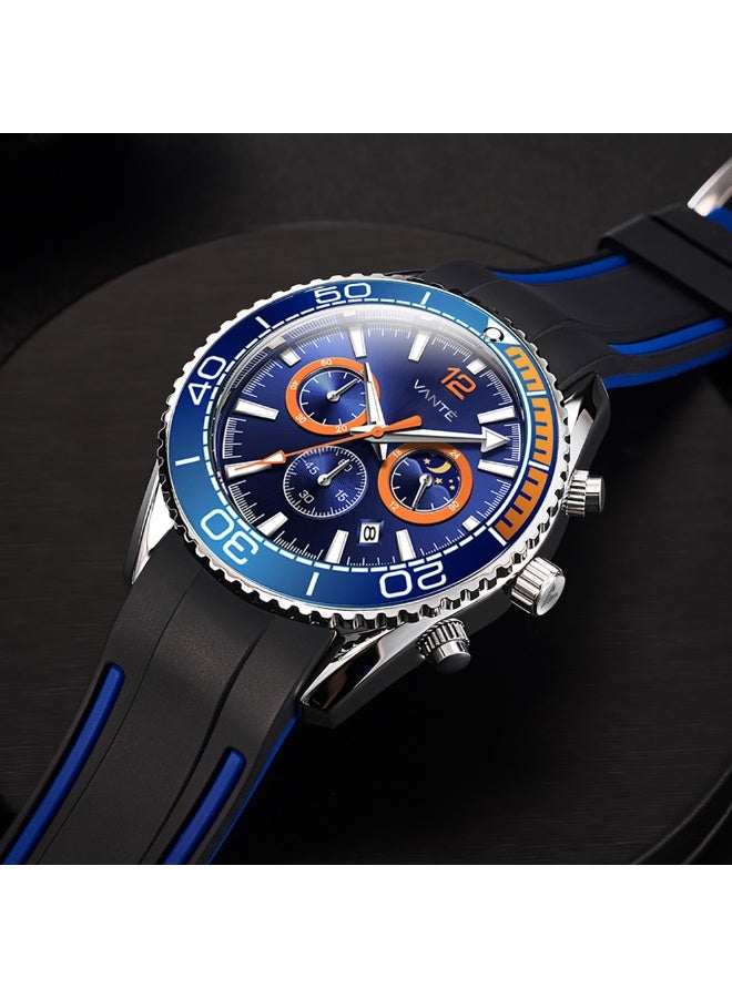 VOGUE VENUE VANTE Series Men's Sport Chronograph Watch with Blue & Orange Accents by VOGUE VENUE-VNT009 - Image 4