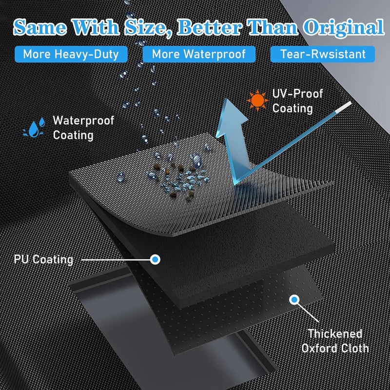 Utheer Grill Cover for Weber Searwood 600 Pellet Grill, Heavy Duty 600D Waterproof Fabric Grill Cover for Weber 3400145, Black - Image 3