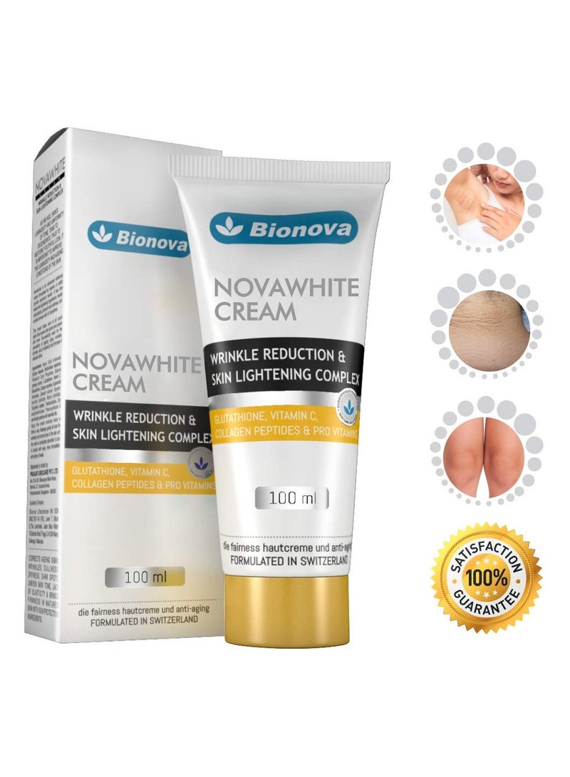 Bionova Novawhite Glutathione and Vitamin-C Cream For Glowing Skin Wrinkle Reduction Complex For Men And Women Suitable For All Skin Types 100 ml - Image 3