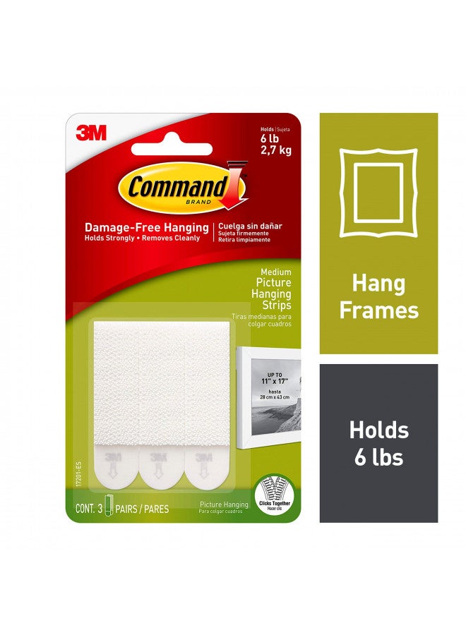 Command Command Picture Hanging Strips, Medium, White, 3-Pairs (17201-ES) - Image 2