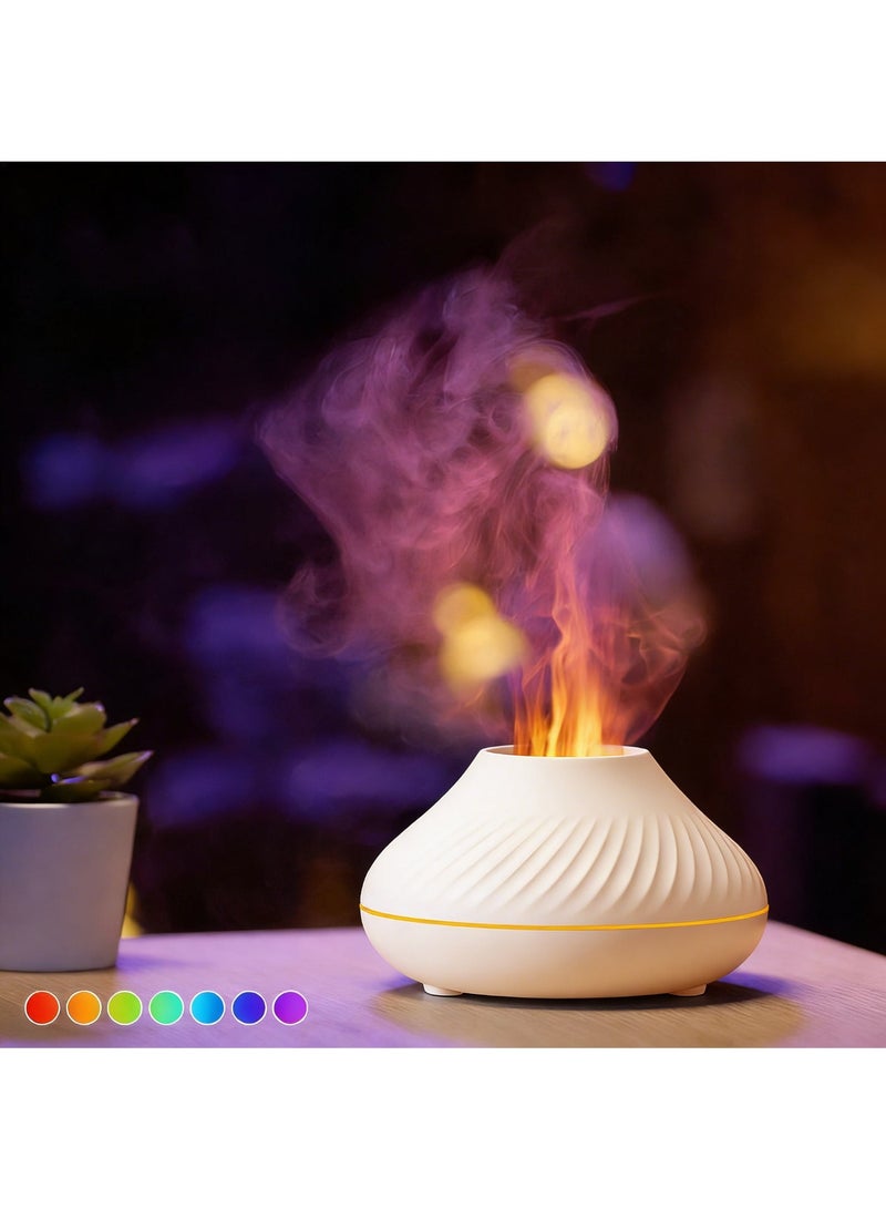 مي فازا لون الزيت العطري الناشر الهواء مرطب 130ml ، 7 لون اللهب لا ضوضاء ، مناسبة للعائلات والمكاتب واليوغا ، التلقائي إيقاف الحماية - Image 1