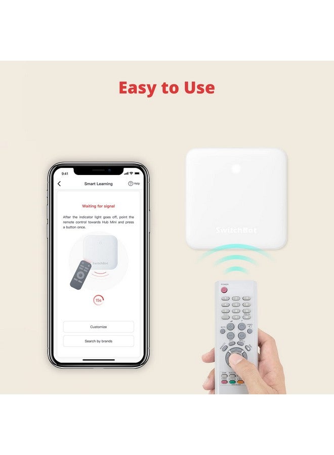 SwitchBot Hub Mini Smart Remote - IR Blaster, Link SwitchBot to Wi-Fi (Support 2.4GHz), Control TV, Air Conditioner, Compatible with Alexa, Google Home, HomePod, IFTTT - Image 2