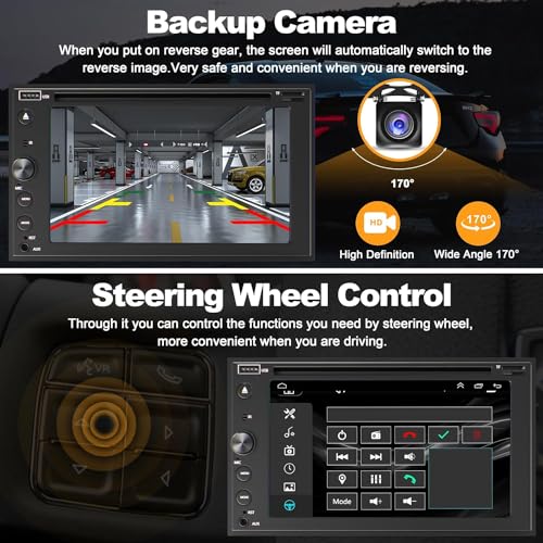 Adapter-Universe Double Din Car Stereo with Carplay & Android Auto, Adapter-Universe 7 Inch Car Radio with CD/DVD Player Support Back up Camera, Bluetooth & Voice Control, Mirror Link, Subwoofer, SWC, Subwoofer, AM/FM - Image 4