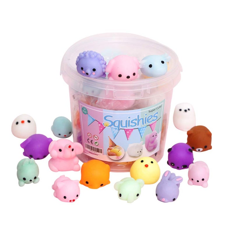 كينجياو Kingyao Squishies Squishy Toy 24pcs Party Party Favors للأطفال Mochi Squishy Toy Moji Kids Mini Kawaii Squishies Mochi الإجهاد القلق Toyiety Toys Easter Stains Follers مع صندوق التخزين - Image 1
