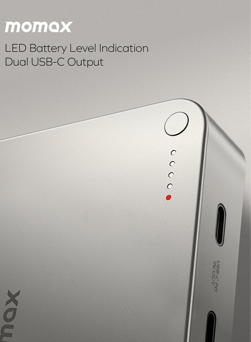 Momax مومكس Q.Mag X2 [20,0000mAh] حزمة بطارية لاسلكية مغناطيسية [الجيل الثاني] - رمادي تيتانيوم - Image 2