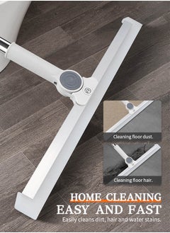 Generic Adjustable Stainless Steel Floor Scraper, Long Handle Silicone Magic Broom, Bathroom Hair Cleaner, Easy to Clean, Non-Stick Hair, 180° Rotation, Suitable for Car Glass, Marble, Tiles, Floors / 103 X 35 cm  - Image 2