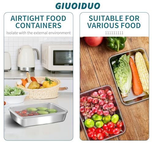 GIUOIDUO Stainless Steel Lunch Box 6-Pack,Stackable Snack Storage Boxes, Lid Food Container, Reusable Food Storage Container for Travel and Work, Dishwasher Safe, Freezer Safe - Image 4