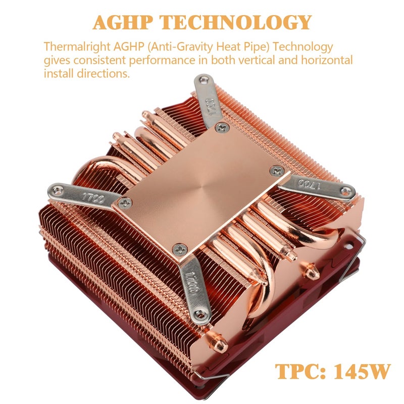 Thermalright AXP90-X53 Full Cooper Low Profile CPU Cooler ITX,with 92mm TL-9015R Slim PWM Fan ITX CPU Cooler,AGHP Technology,53mm Height,for AMD AM4 AM5/Intel 1700/1150/1151/1200/1851(AXP90 X53 Full) - Image 2