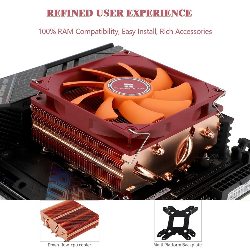 Thermalright AXP90-X53 Full Cooper Low Profile CPU Cooler ITX,with 92mm TL-9015R Slim PWM Fan ITX CPU Cooler,AGHP Technology,53mm Height,for AMD AM4 AM5/Intel 1700/1150/1151/1200/1851(AXP90 X53 Full) - Image 4