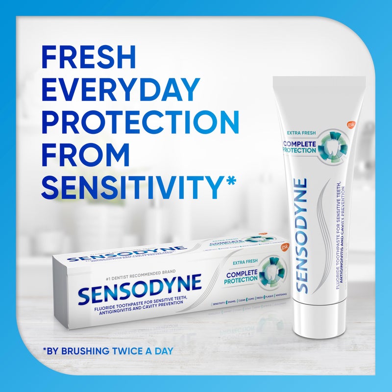 Sensodyne Complete Protection Sensitive Toothpaste For Gingivitis, Sensitive Teeth Treatment, Extra Fresh - 3.4 Ounces (Pack of 2) - Image 2