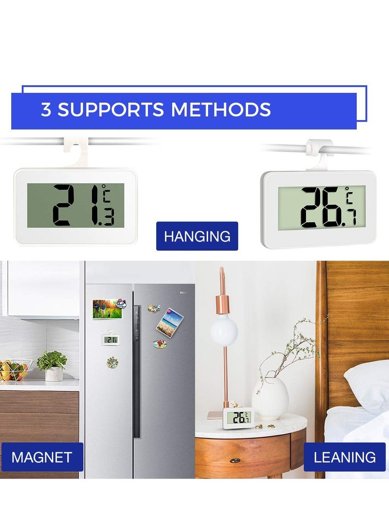 Barakah Digital Refrigerator Thermometer, 2 Pcs Waterproof Freezer Room Thermometer, High Precision Fridge Alarm Thermometer with Hook for Kitchen Home, Fahrenheit () or Celsius() - Image 3