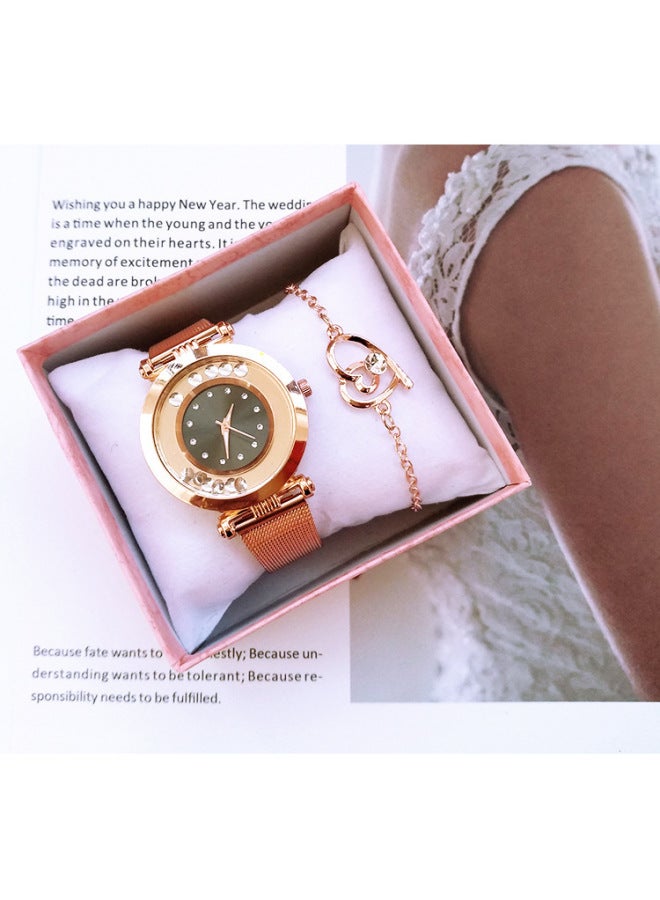 Wrisches Set Women's Watch Suit Fashion Quartz Watch Simple Student Wrist Watch Bracelet Watch