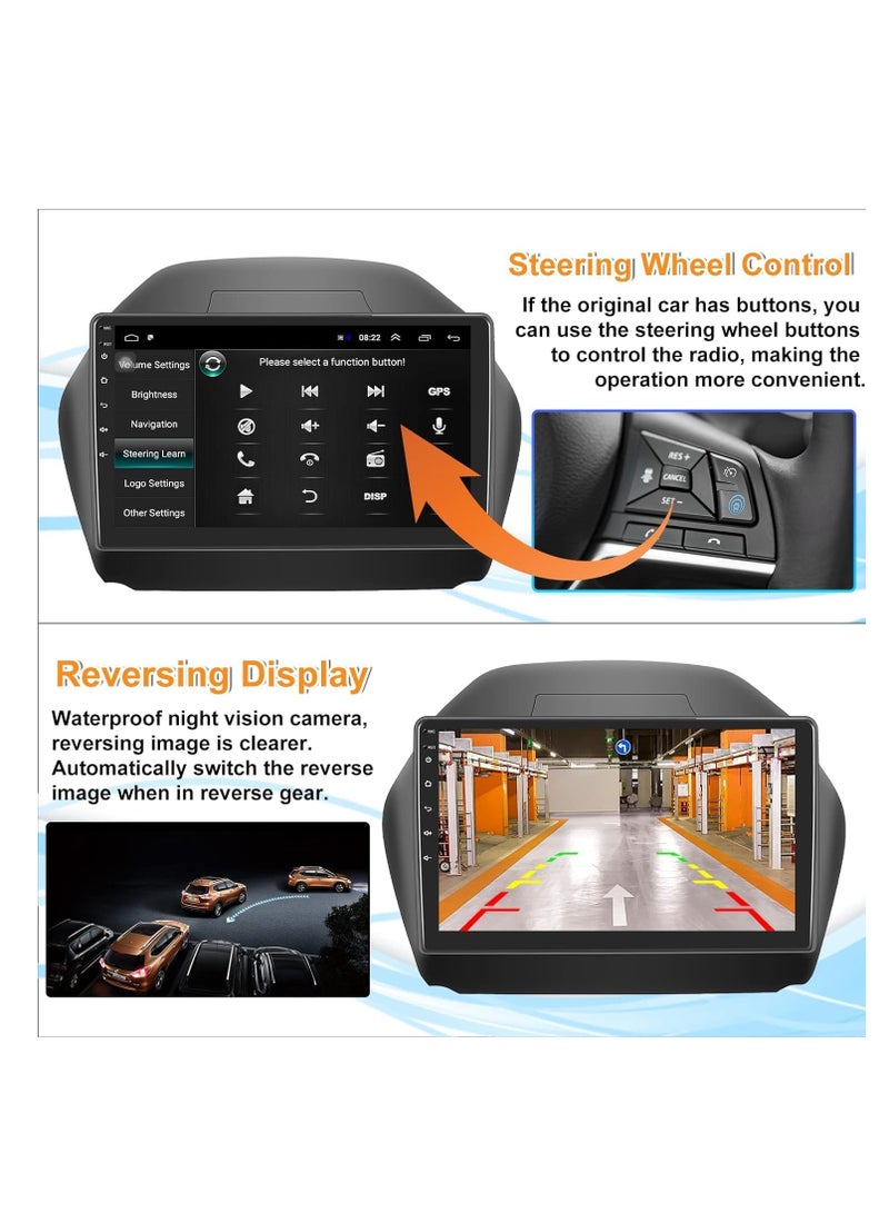 Android Car Stereo for Hyundai Tucson IX35 2009 To 2015 2GB RAM 32GB ROM Mirror-Link Wi-Fi BT, Radio GPS Navigation, 10 Inch Support Apple Carplay, IPS Touch Screen with Backup Camera Included - Image 4