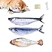 Petgravity BiteSized Realistic Flopping Fish Cat Toys 3 Pack Interactive Cat Toys for All Breeds TapActivated 3 Flapping Mode SardineSauryYellow Croaker 71 Inches with Catnip Rechargeable - Image 3
