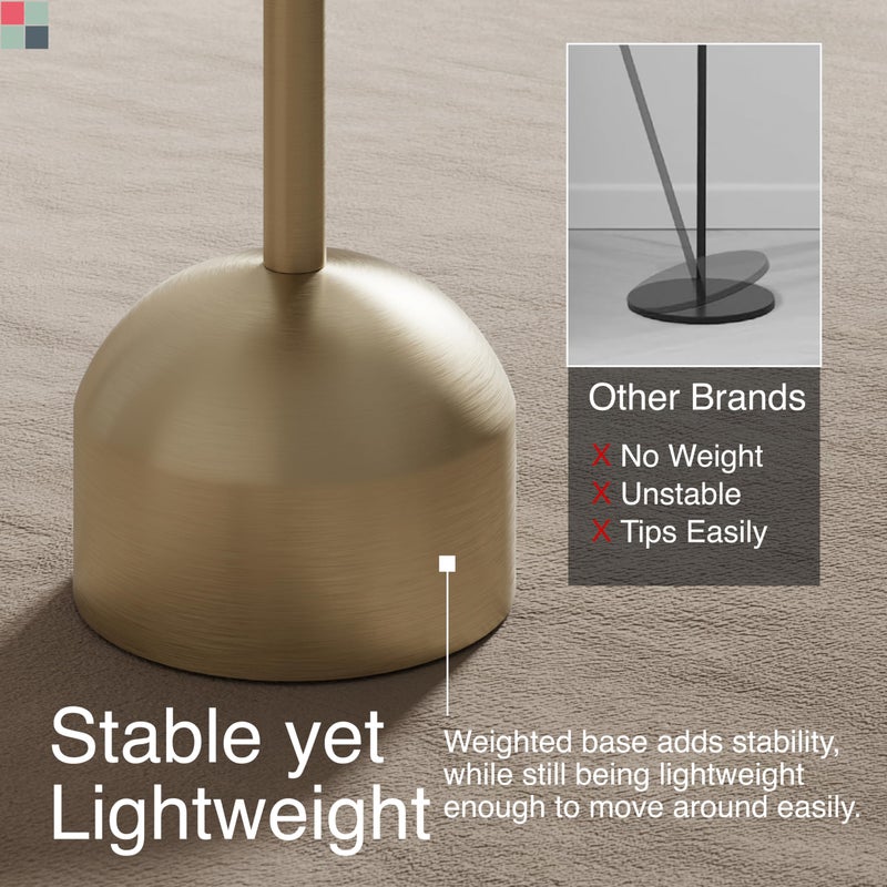 Stead Round Metal Drink Table with Faux Marble Top, Brass Pole & Dome Base â€“ Modern Small Pedestal Side Table for Living Room, Bedroom, or Office â€“ Easy Assembly, Scratch-Resistant Base - Image 5
