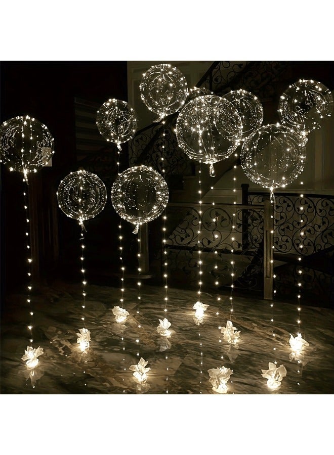 1 piece LED light string glowing transparent bubble ball, suitable for birthday, wedding anniversary, Valentine's Day, glowing party decoration, cool white（No gas, no batteries included） - Image 1