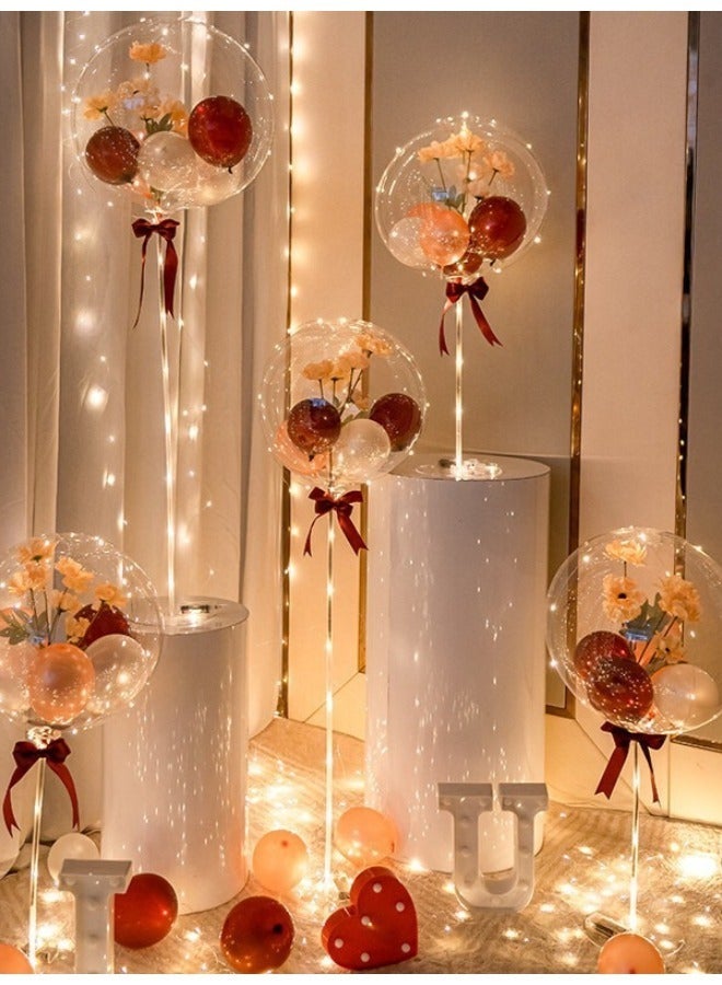 1 piece LED light string glowing transparent bubble ball, suitable for birthday, wedding anniversary, Valentine's Day, glowing party decoration, cool white（No gas, no batteries included） - Image 5