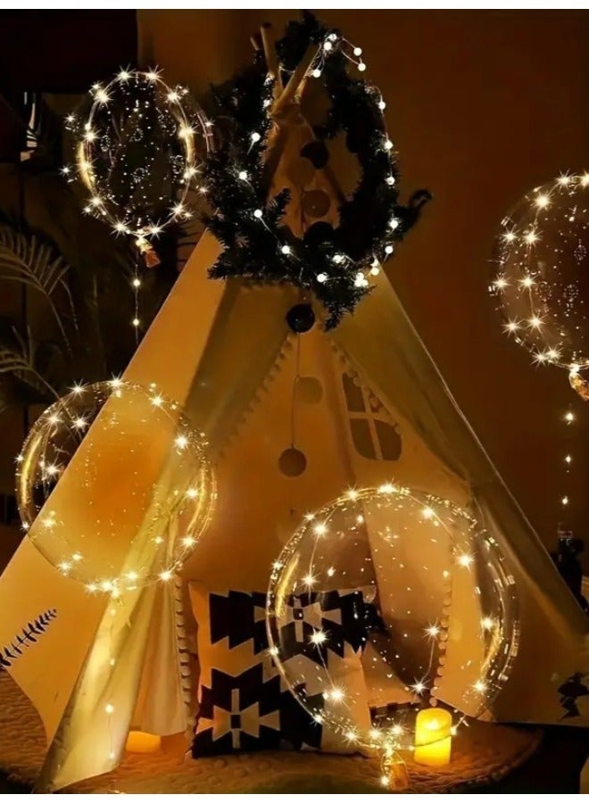 1 piece LED light string glowing transparent bubble ball, suitable for birthday, wedding anniversary, Valentine's Day, glowing party decoration, cool white（No gas, no batteries included） - Image 4