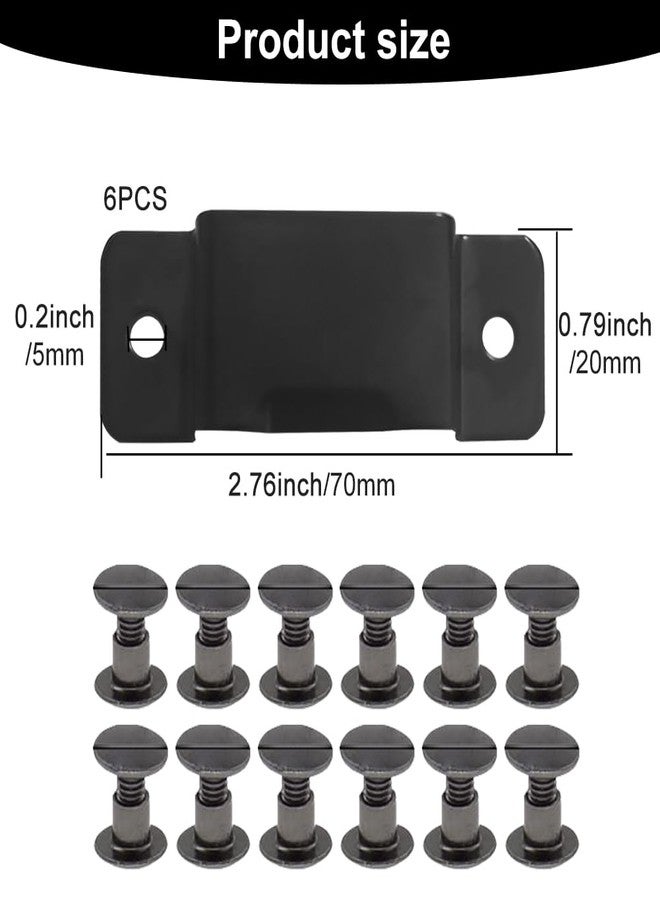 EMVANV 6 PCs Tape Measure Holder Clip,with 12pcs Double Sided Rivets Measuring Tape Belt Holder for Leather Tape Holster and Tool Pocket Pouch(Black) - Image 2