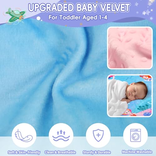 Gocozy Toddler Airplane Bed with Blanket Airplane Seat Extender for Kids Travel Essentials for Kids Mermaid - Image 3