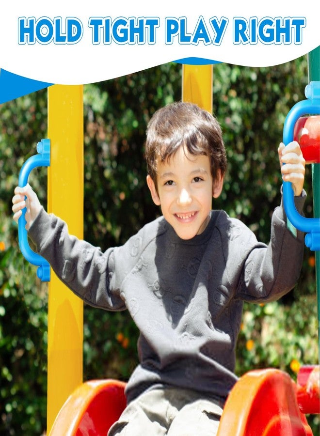 TOPNEW 4Pcs Kids Playground Safety Handles -Swing Set & Climbing Frame Hand Grips, Multi-Color Plastic Grab Bars for Outdoor Playhouse, Jungle Gym, Climbing Frame (Blue) - Image 5