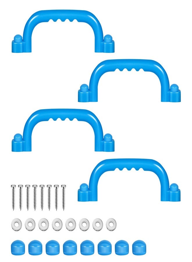 TOPNEW 4Pcs Kids Playground Safety Handles -Swing Set & Climbing Frame Hand Grips, Multi-Color Plastic Grab Bars for Outdoor Playhouse, Jungle Gym, Climbing Frame (Blue) - Image 1