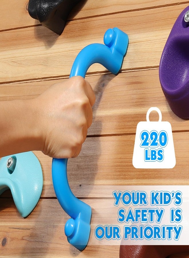 TOPNEW 4Pcs Kids Playground Safety Handles -Swing Set & Climbing Frame Hand Grips, Multi-Color Plastic Grab Bars for Outdoor Playhouse, Jungle Gym, Climbing Frame (Blue) - Image 4