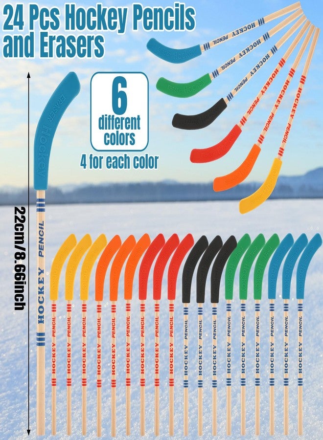 Noveread مجموعة هدايا حفلات الهوكي من نوفريد، 72 قطعة، تتضمن 24 قلم رصاص هوكي مع ممحاة، 24 كرة، 24 كيس أقلام رصاص، كرات إسفنجية. هدايا مثالية للفصول الدراسية، والمدارس، وحفلات أعياد الميلاد. - Image 3