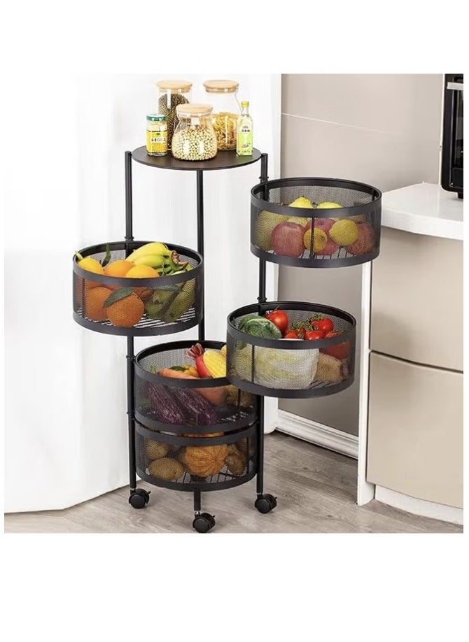 5 -Tier Storage Trolley Cart Black 31x31x86cm - pzsku/ZAC38EFFA4506CBCB139EZ/45/_/1735228760/fce561ee-1c45-444d-a4cb-f1c7a23fa74e