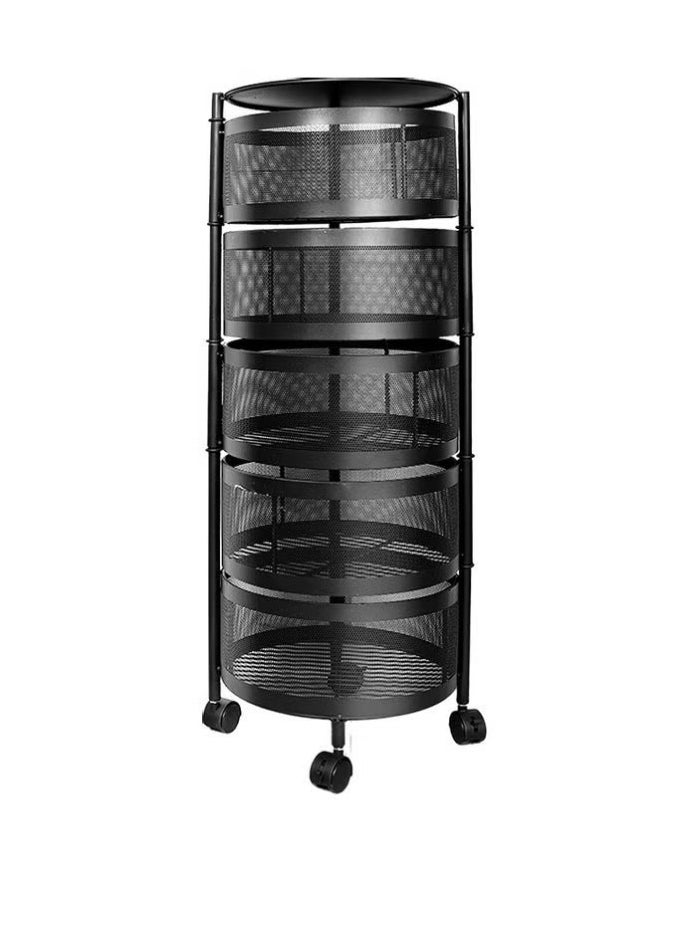 5 -Tier Storage Trolley Cart Black 31x31x86cm - pzsku/ZAC38EFFA4506CBCB139EZ/45/_/1735228770/966ce6c1-20f2-410d-b1e9-4bd2732185c3