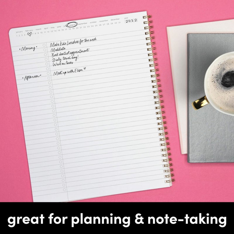 PAPERAGE Undated Daily Planner & To Do List Notepad (Lavender), 8.5 in x 11 in, Spiral Bound Planner Notebook for Work, School or Home, 104 Lined Pages With Date Tracker for Plans & Notes - Image 5
