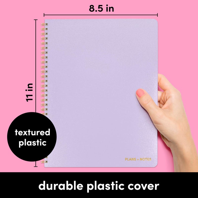 PAPERAGE Undated Daily Planner & To Do List Notepad (Lavender), 8.5 in x 11 in, Spiral Bound Planner Notebook for Work, School or Home, 104 Lined Pages With Date Tracker for Plans & Notes - Image 2