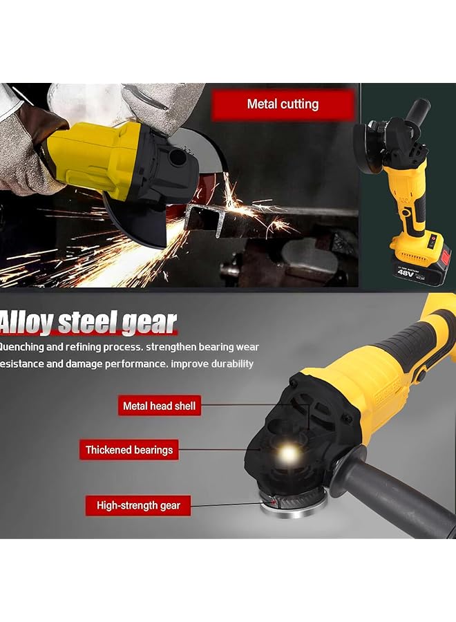 WEMART 48V Cordless Drill And Cordless Angle Grinder With 2 X Batteries And Charger Brushless Electric Drill 2 Speed 25+3 Torque Setting Compact Drill Driver Kit For Home And Diy Project - Image 4