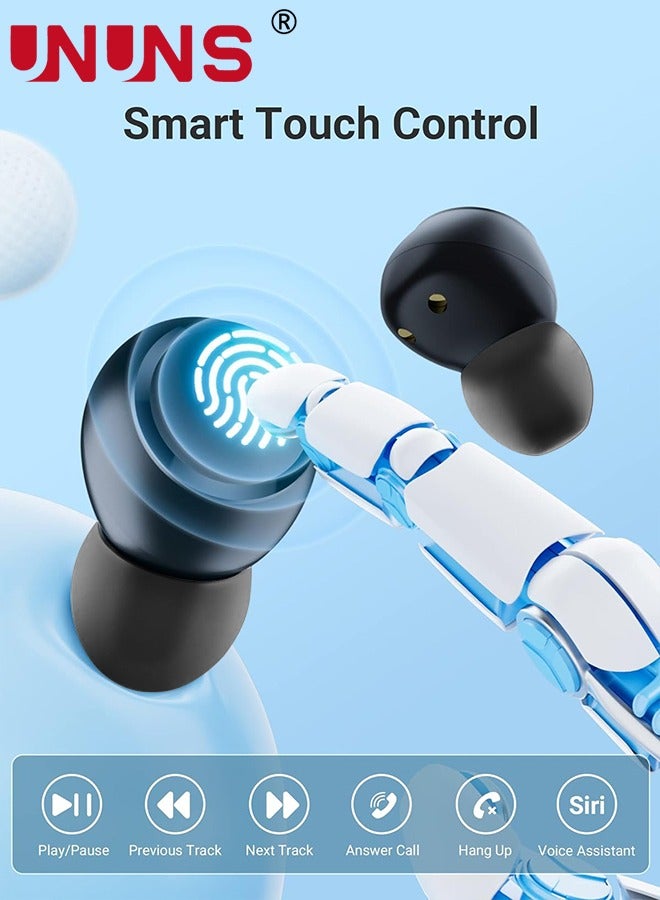 UNUNS Wireless Earbuds Bluetooth Headphones,Mini Ear Buds Bluetooth 5.3 Headsets Built-in Mic,IPX7 Waterproof Lightweight Earphones Sports,Charging Case Digital Display,For Phone PC Laptop - Image 5