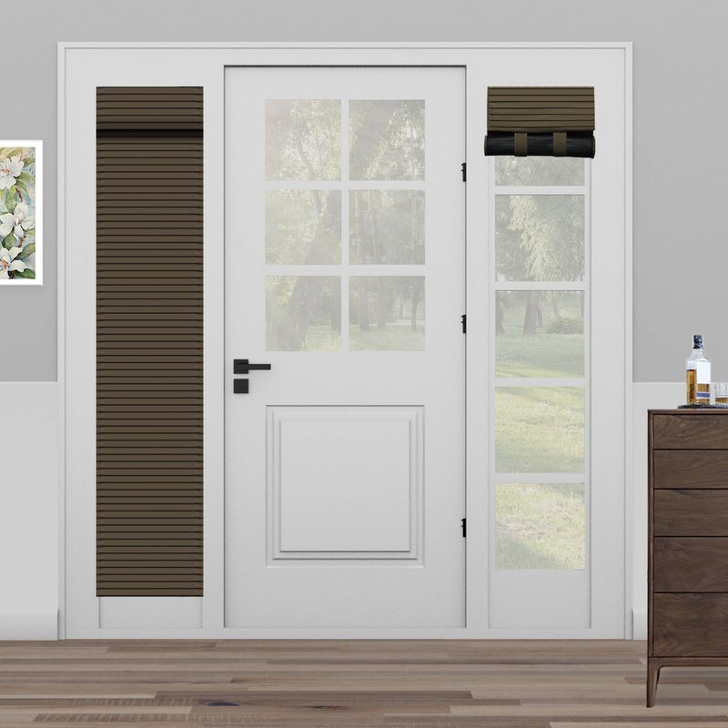 Muamar Side Door Window Covering  Front Door Shades for Small Window  Thermal Insulated Privacy Sidelight Curtain  Coffee  1 Panel  W12 X L70 - Image 1