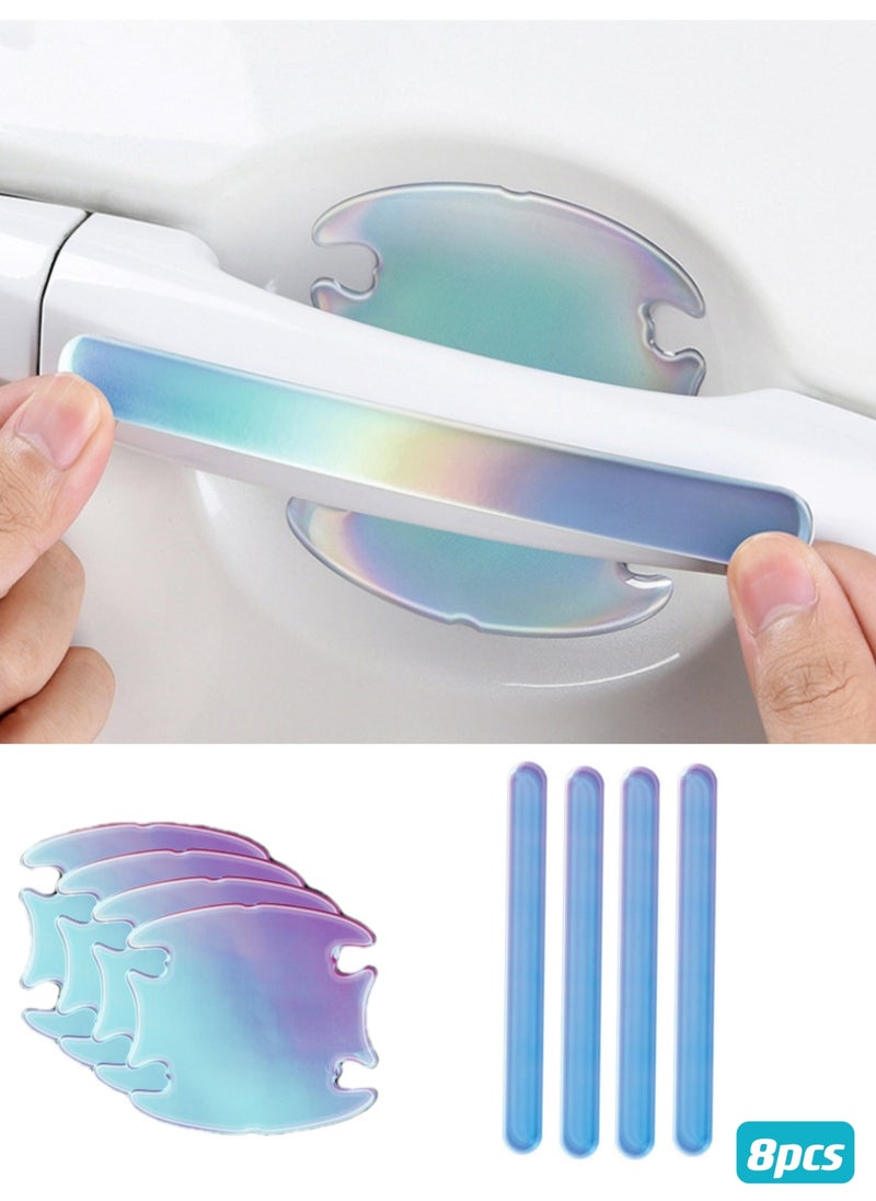 8PCS Car Door Handle Protector, Auto Door Bowl Anti-Scratches Silicone Guards, Car Bumper Rearview Mirrors Anti-Collision Strips for Cars Trucks SUVs - Image 1