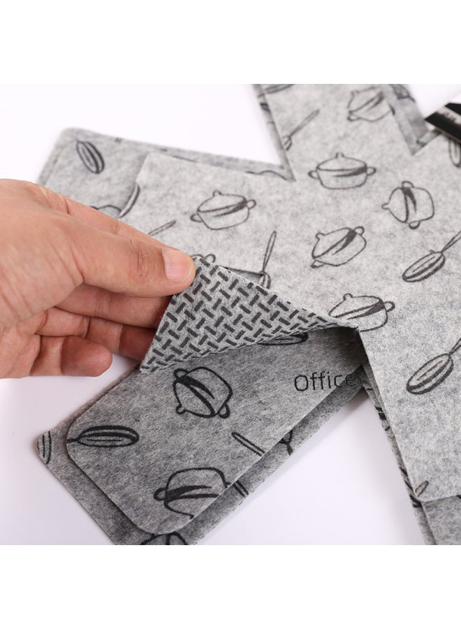 Non-stick Fabric Pot Bottom Protector Mat Heat Resistant Easy To Clean Printed Felt Pot Holder Absorbent Dining Mat-Color: Gray Printing Non-slip Diameter 26, 36, 38cm - Image 5