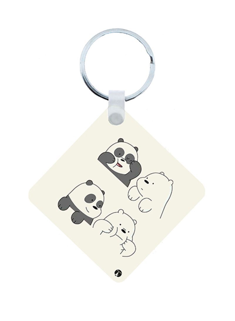 We Bare Bear Wooden Keychain