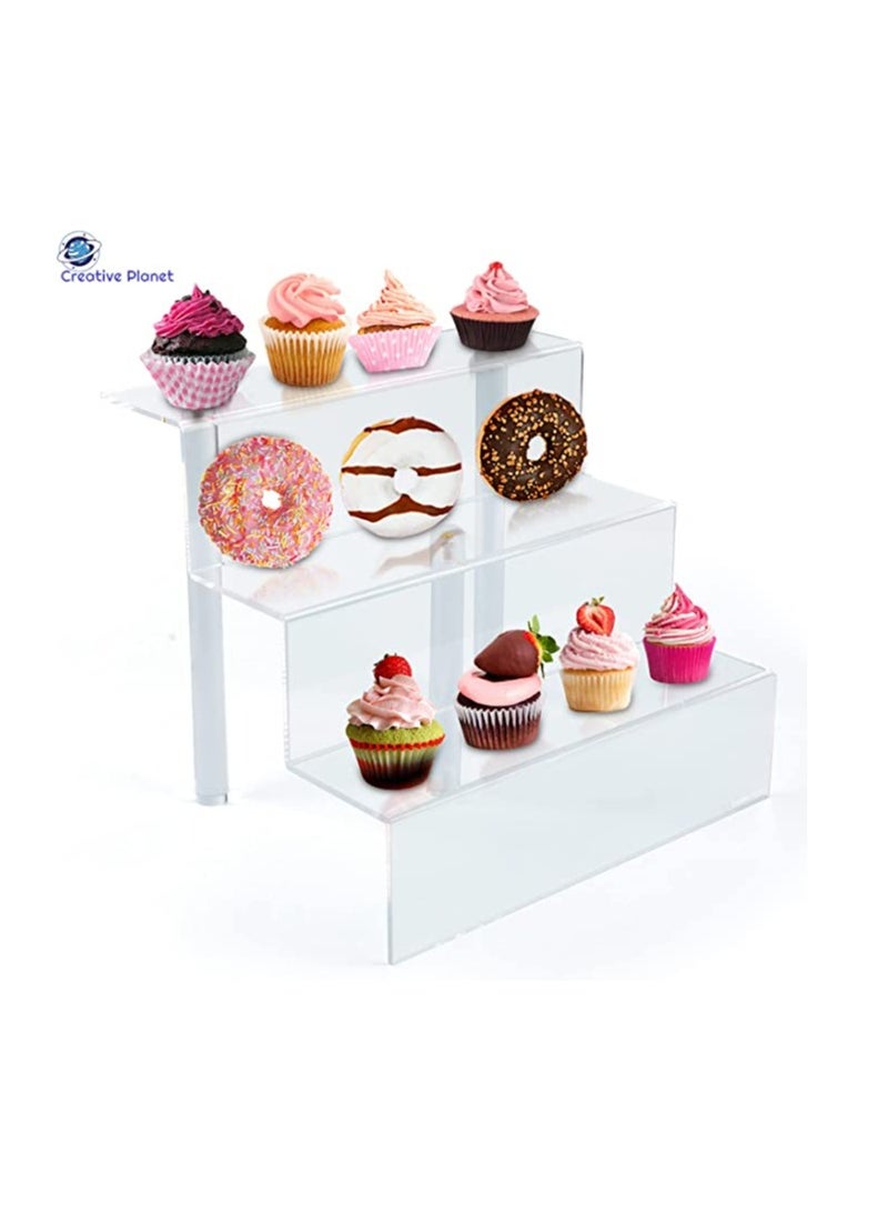 Creative Planet Acrylic Display Riser Shelf Cupcake Stand. (3 Steps HD AE) - Image 1