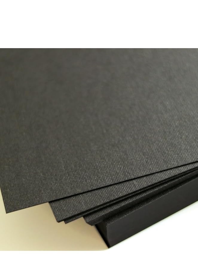 Generic 20 Sheets Black Shiny Textured Metallic paper 300 Gsm Size A4  - Image 1
