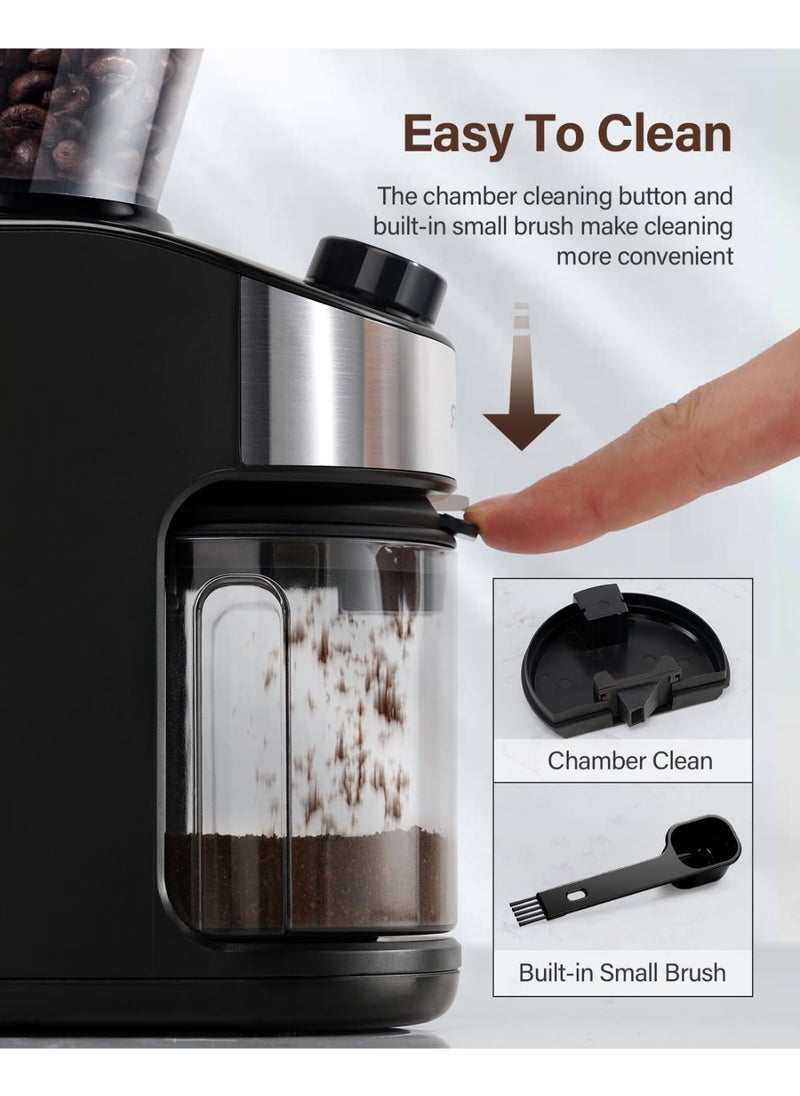 DIYANOO Electric Burr Coffee Grinder 3.0  Adjustable Burr Grinder 32 Precise Grind Settings Suitable for 2 14 Cups Black  - Image 5