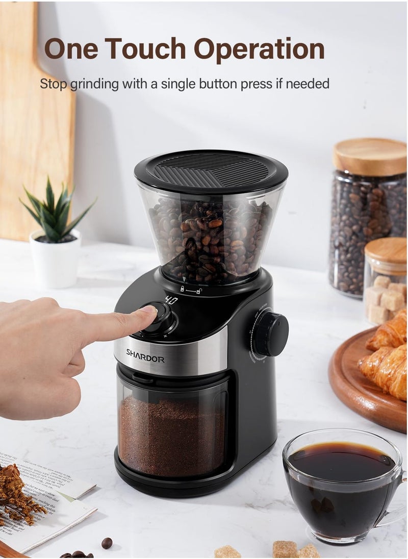 DIYANOO - Electric Burr Coffee Grinder 2.0  Adjustable Burr Grinder  25 Precise Grind Settings Suitable for 2 14 Cups Black - Image 1
