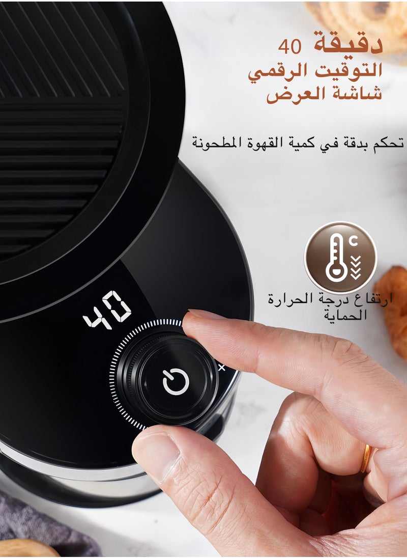 ديانو مطحنة قهوة كهربائية 2.0 مطحنة قهوة قابلة للتعديل مع 25 إعداد دقيق للطحن مناسبة 2-14 كوب أسود  - Image 4